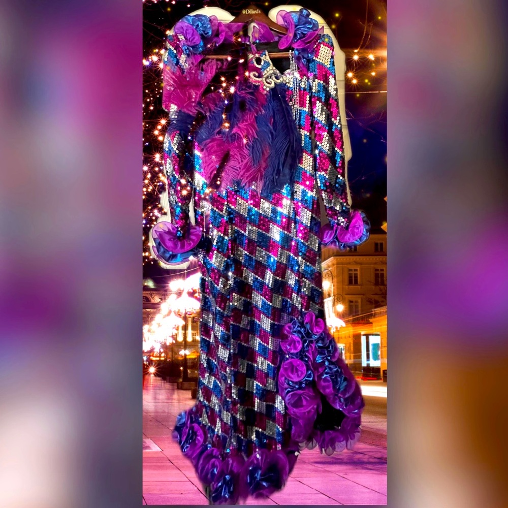 Vintage Vintage Vintage In Great Condition Mardi Gras Sequin Costume With Mask